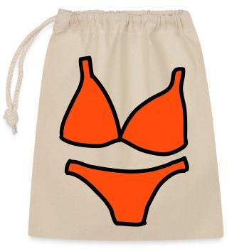 Bikini - Closable cotton gift bag (25x30cm) - nature - Front