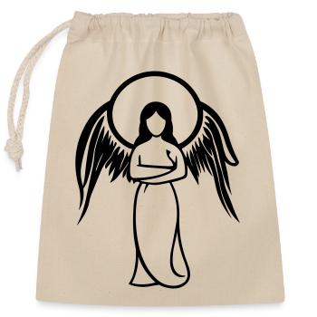 Angel - Closable cotton gift bag (25x30cm) - nature - Front