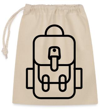 Rucksack - Verschließbarer Geschenkbeutel aus Baumwolle (25x30cm) - Natur - Vorne