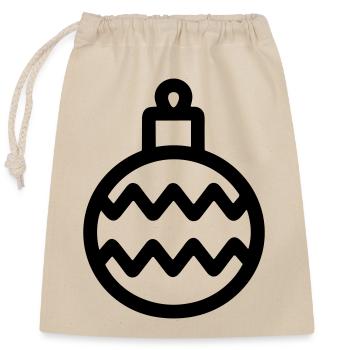 Boule de Noël - Sac cadeau en coton avec cordon (25 x 30 cm) - nature - Devant