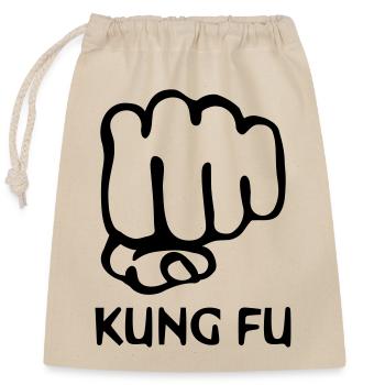 kung fu - Closable cotton gift bag (25x30cm) - nature - Front