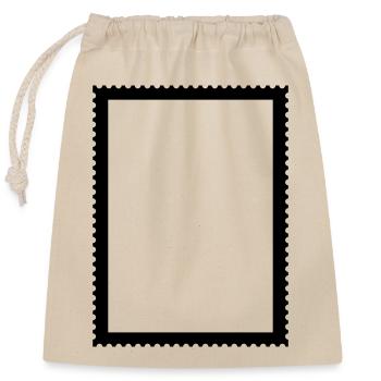 Stamp frame for pictures and photos - Closable cotton gift bag (25x30cm) - nature - Front