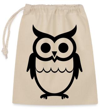 Petite chouette - Sac cadeau en coton avec cordon (25 x 30 cm) - nature - Devant