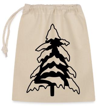 winter kalt schnee weihnachtsbaum tannenbaum tanne - Verschließbarer Geschenkbeutel aus Baumwolle (25x30cm) - Natur - Vorne