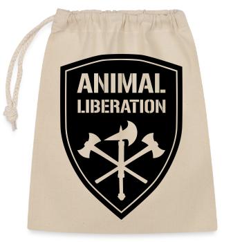 ANIMAL LIBERATION - Closable cotton gift bag (25x30cm) - nature - Front