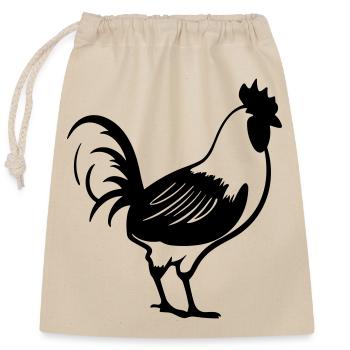 Hen - Closable cotton gift bag (25x30cm) - nature - Front