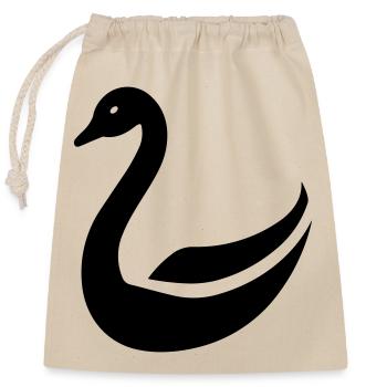 Swan - Closable cotton gift bag (25x30cm) - nature - Front