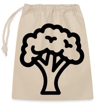 broccoli - Closable cotton gift bag (25x30cm) - nature - Front