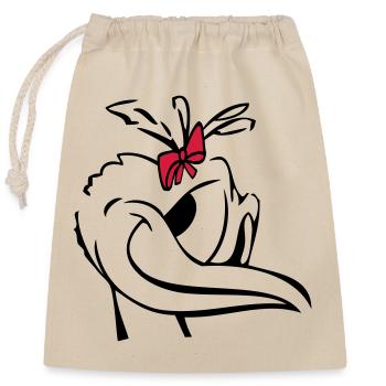 Dame canard - Sac cadeau en coton avec cordon (25 x 30 cm) - nature - Devant