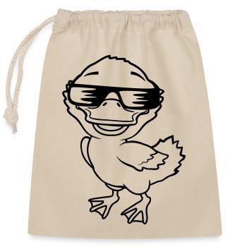 Cooles Entenküken Sonnenbrille Comic - Verschließbarer Geschenkbeutel aus Baumwolle (25x30cm) - Natur - Vorne