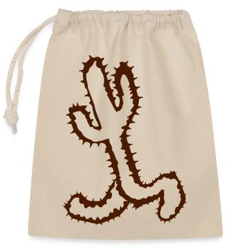 Cactus Cacti Legs Running Fast Funny Running - Closable cotton gift bag (25x30cm) - nature - Front