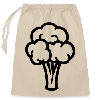 broccoli - Closable cotton gift bag (25x30cm) - nature - Front
