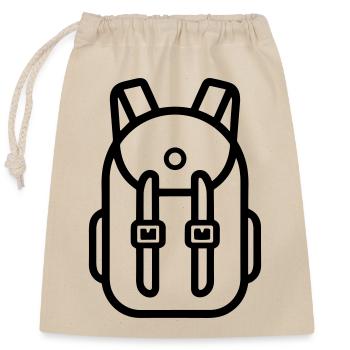 Rucksack - Verschließbarer Geschenkbeutel aus Baumwolle (25x30cm) - Natur - Vorne