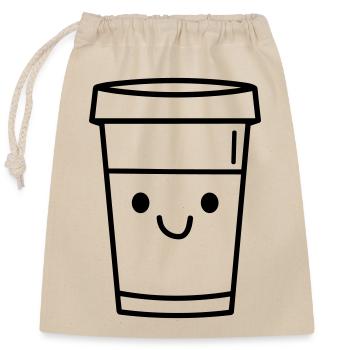 Mug de café - Sac cadeau en coton avec cordon (25 x 30 cm) - nature - Devant