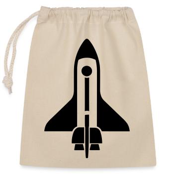 Rocket - Closable cotton gift bag (25x30cm) - nature - Front