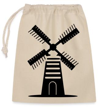 Windmühle - Verschließbarer Geschenkbeutel aus Baumwolle (25x30cm) - Natur - Vorne