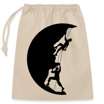 circle night moon sun evening team couple 2 friends l - Closable cotton gift bag (25x30cm) - nature - Front