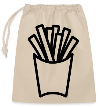 French fries - Closable cotton gift bag (25x30cm) - nature - Front