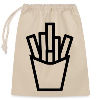 French fries - Closable cotton gift bag (25x30cm) - nature - Front