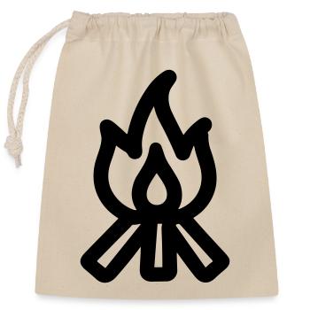 Feu de camp - Sac cadeau en coton avec cordon (25 x 30 cm) - nature - Devant