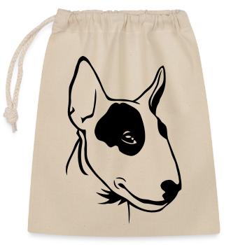 Bull Terrier caricaturé - Sac cadeau en coton avec cordon (25 x 30 cm) - nature - Devant