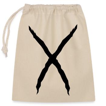 X Shape Letter Cool Scratch Wound Flesh Wound - Sac cadeau en coton avec cordon (25 x 30 cm) - nature - Devant