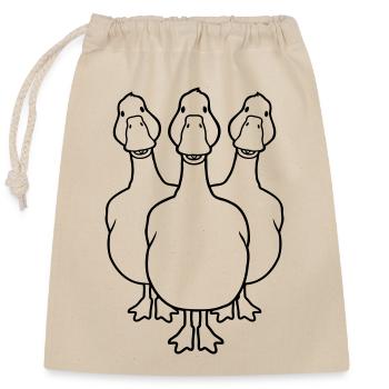 Crew Team cute geese - Closable cotton gift bag (25x30cm) - nature - Front