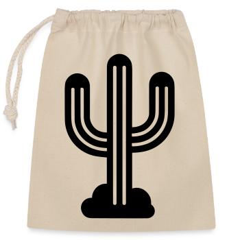 Cactus - Closable cotton gift bag (25x30cm) - nature - Front