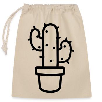 Cactus - Closable cotton gift bag (25x30cm) - nature - Front
