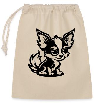 Bande dessinée de chien - Sac cadeau en coton avec cordon (25 x 30 cm) - nature - Devant