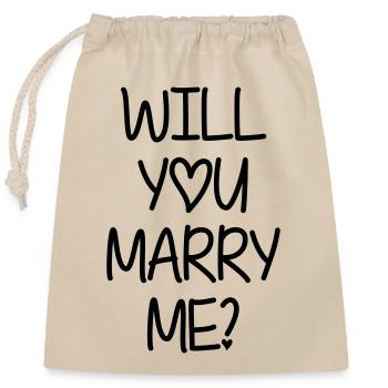 Will you marry me? - Closable cotton gift bag (25x30cm) - nature - Front