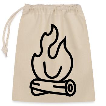 Feu de camp - Sac cadeau en coton avec cordon (25 x 30 cm) - nature - Devant