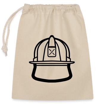 Firefighter's helmet - Closable cotton gift bag (25x30cm) - nature - Front