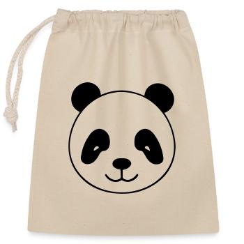 Panda - Verschließbarer Geschenkbeutel aus Baumwolle (25x30cm) - Natur - Vorne