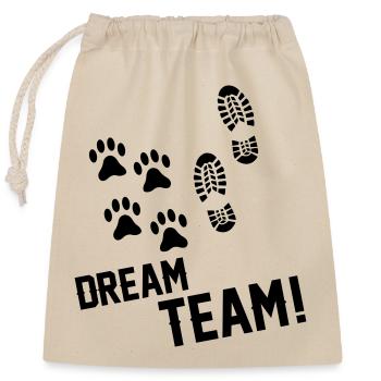 dream team - Verschließbarer Geschenkbeutel aus Baumwolle (25x30cm) - Natur - Vorne