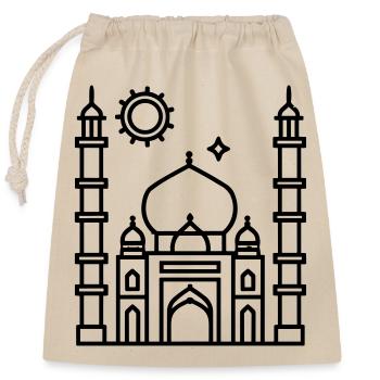 Moschee - Verschließbarer Geschenkbeutel aus Baumwolle (25x30cm) - Natur - Vorne