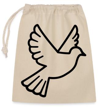 Colombe - Sac cadeau en coton avec cordon (25 x 30 cm) - nature - Devant