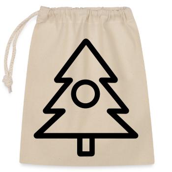 Sapin de noel - Sac cadeau en coton avec cordon (25 x 30 cm) - nature - Devant