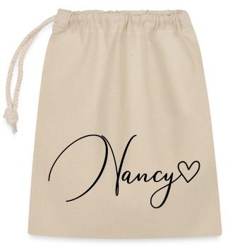 Nancy Surname First Name Girl - Closable cotton gift bag (25x30cm) - nature - Front