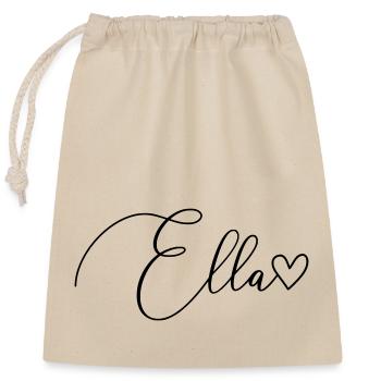 Ella Name First Name Girl - Closable cotton gift bag (25x30cm) - nature - Front