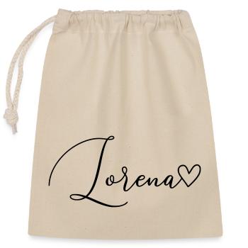 Lorena Surname First Name Girl - Closable cotton gift bag (25x30cm) - nature - Front