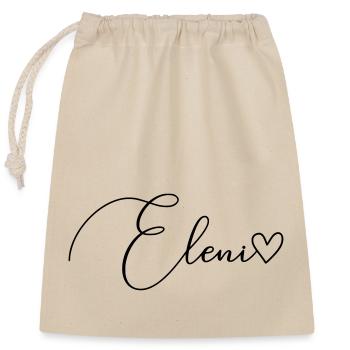 Eleni Surname First Name Girl - Closable cotton gift bag (25x30cm) - nature - Front