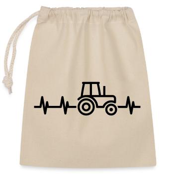 Tractor heartbeat - Closable cotton gift bag (25x30cm) - nature - Front