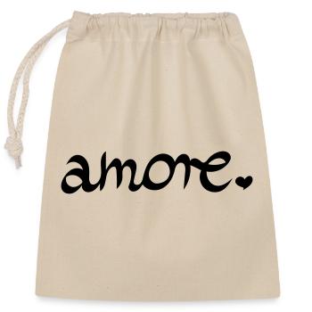 Amore Liebe - Verschließbarer Geschenkbeutel aus Baumwolle (25x30cm) - Natur - Vorne