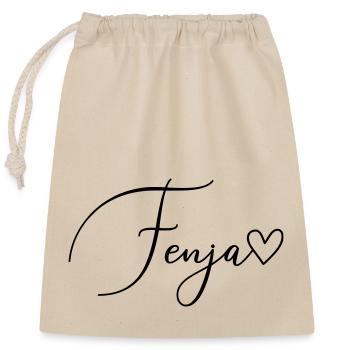 Fenja Surname First Name Girl - Closable cotton gift bag (25x30cm) - nature - Front