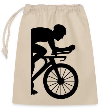 Demi-cycliste - Sac cadeau en coton avec cordon (25 x 30 cm) - nature - Devant