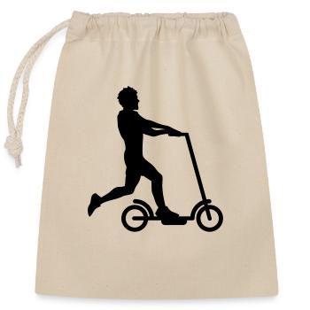 scooter électrique clipart scooter électrique fun tretrol - Sac cadeau en coton avec cordon (25 x 30 cm) - nature - Devant