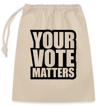 your vote matters quote - Closable cotton gift bag (25x30cm) - nature - Front