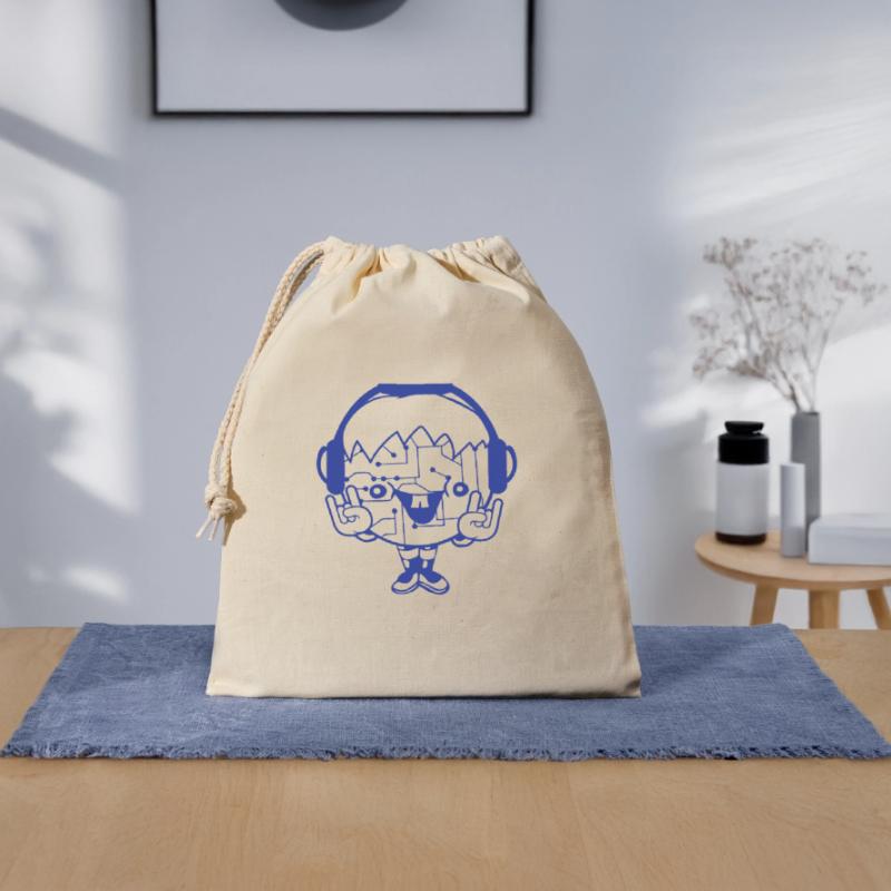 DJ Data Microchip Pattern Computer Nerd Geek Party Closable cotton gift bag (25x30cm)