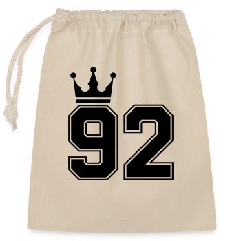 92 Crowns - Closable cotton gift bag (25x30cm) - nature - Front